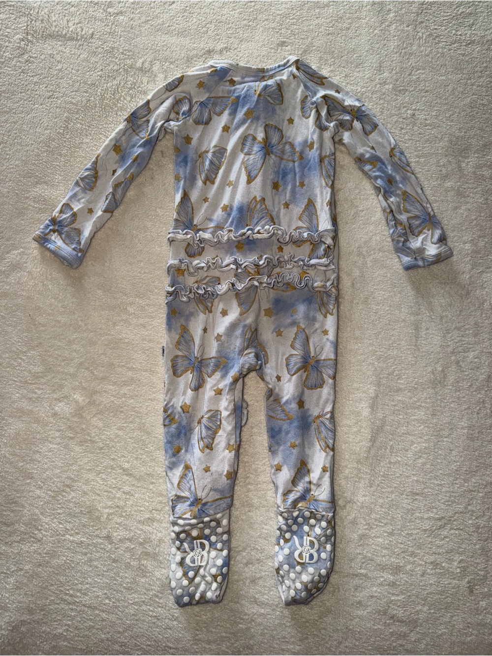 Bums & Roses Ruffle Butt Onesie 9-12m - Picture 3 of 6